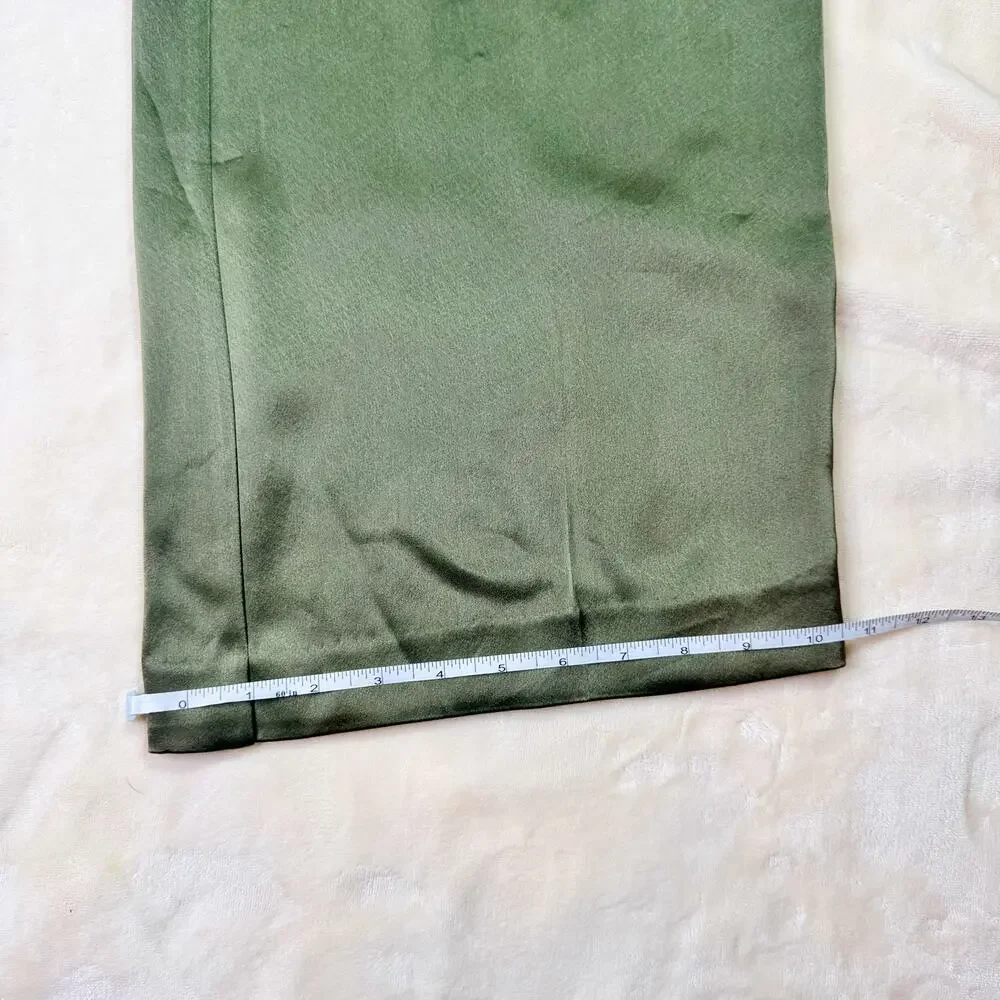 Aritzia Babaton Outgoing Satin Cargo Pants Relaxed Olive Green Women’s 8 Utility - Picture 10 of 16